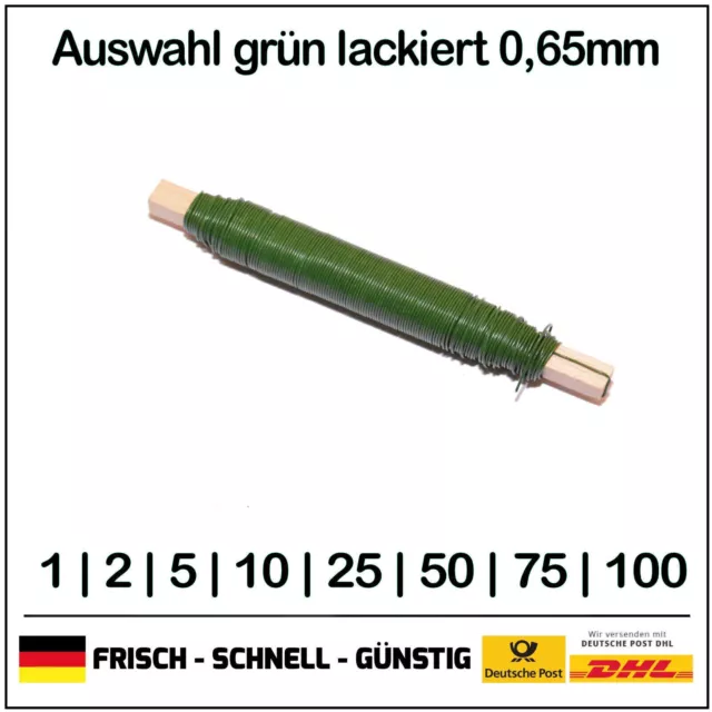 Bindedraht, Wickeldraht, Blumendraht, Draht grün lackiert Stärke ca. 0,65mm