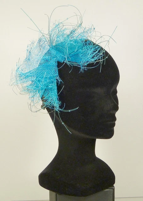 Chapeau De Cérémonie Femme TOUT En TÊTE Taille M - Vert Turquoise Et Bleu - Occasion Comme Neuf