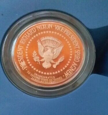 1973 Franklin Mint Proof Presidential Inaugural Bronze Medal Nixon/Agnew