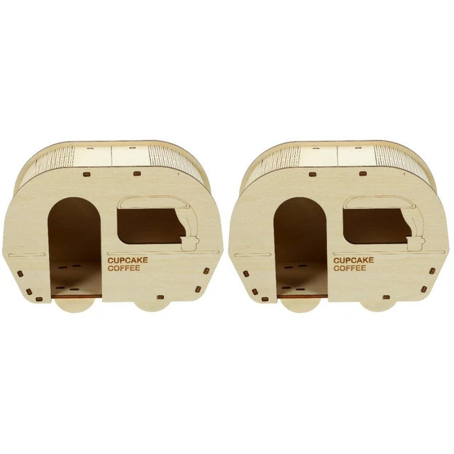 2 pz criceto dormitorio criceto legno nascondiglio criceto auto caffè - forma biancheria da letto