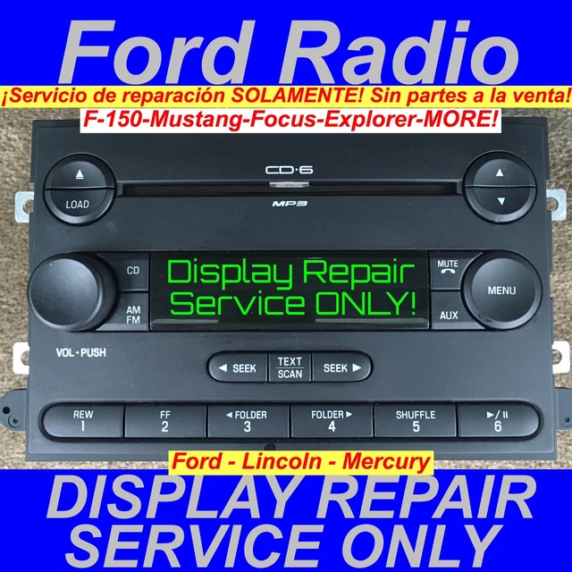 FORD RADIO DISPLAY Repair Service ONLY F150 F250 F350 AM FM mp3 6 Disc