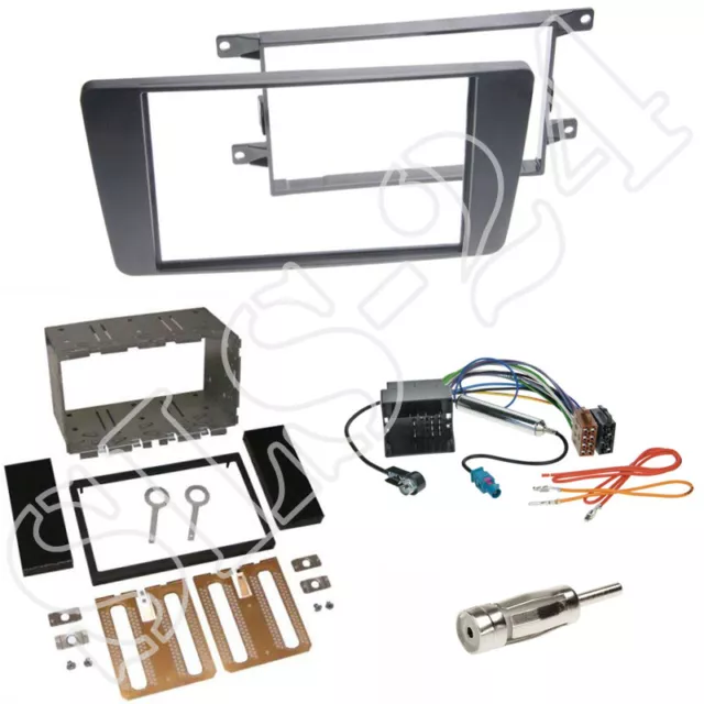 Skoda Octavia II Doppel 2 DIN Autoradio Einbaurahmen Radioblende ISO Adapter SET