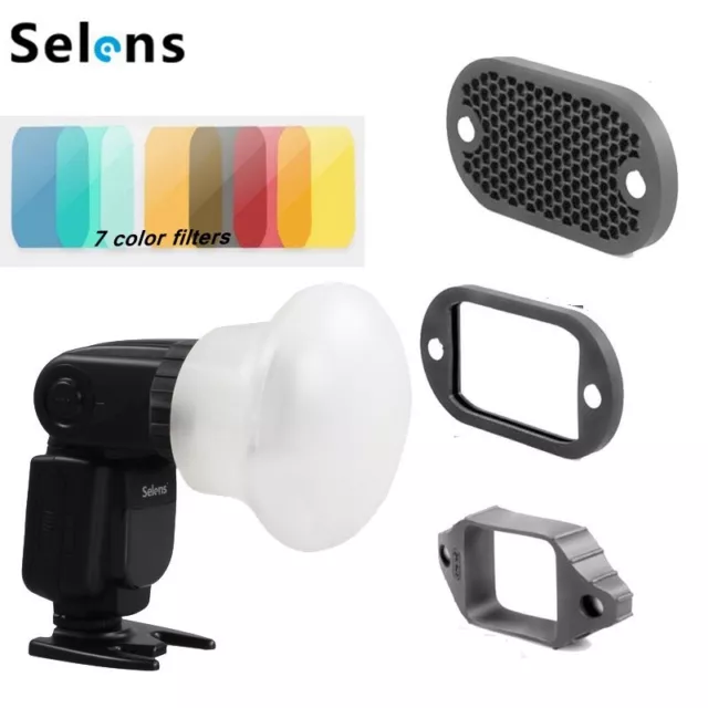 Selens 5 in1 Magnetic Flash Modifier Sphere Diffuser Filter Gel Modular Kit