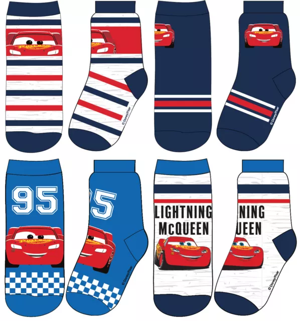 DISNEY CARS SOCKS LIGHTNING MCQUEEN BOYS GIRLS Pack of 2