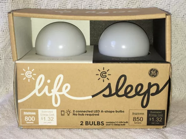 GE C-Sleep & C-Life Connected LED Light Bulbs No Hub Required Android NEW Box 2