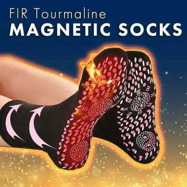 Magnetic Socks Self Heating Therapy Warm Tourmaline Pain Unisex Relief Pain US