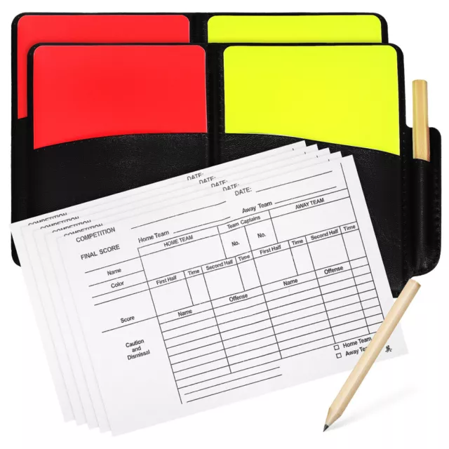 2 Sets Referee Cards & Score Sheet Kit Soccer Sports Supplies-