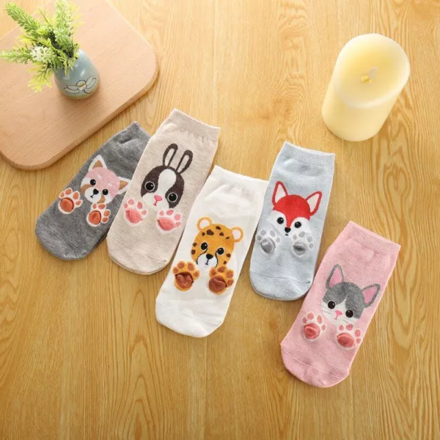 Harajuku Cartoon Ankle Socks - Casual Happy Cotton Sock Women Fashion Socks 5pai