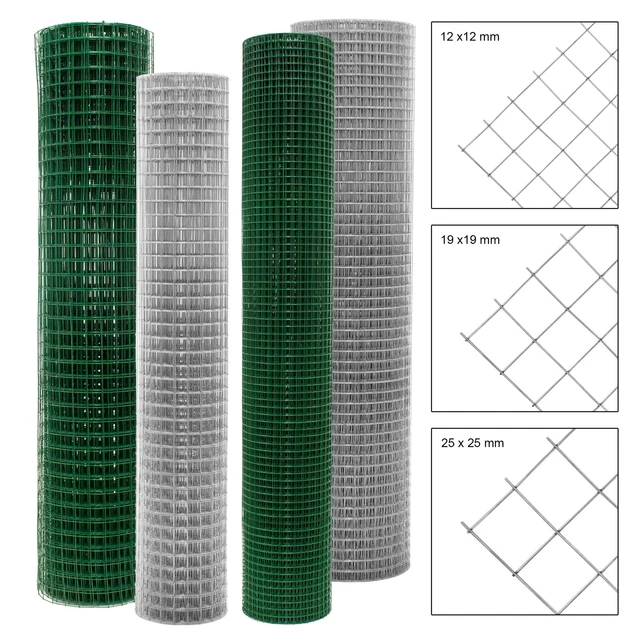 Grillage Volière Acier Galvanisé 25m X 50cm - Maille 19x19mm - Pour Enclos, Poulailler, Clôture