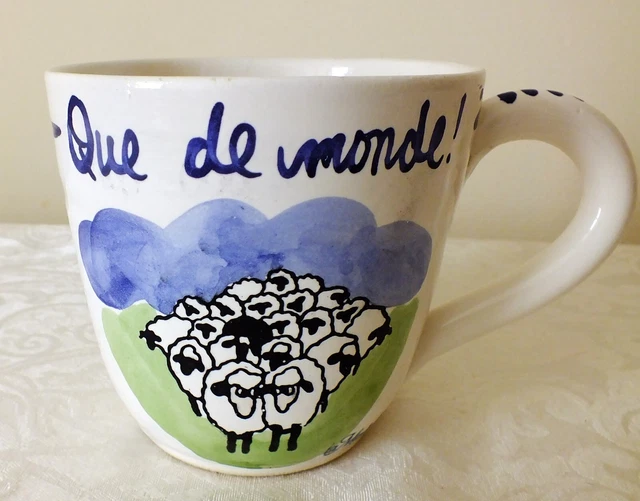 La Madeleine French Lesson Coffee Mug Cup Oversized  What a Crowd!