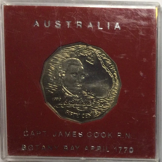 1970 AUSTRALIAN CAPTAIN Cook Commemorative 50 Cent Coin In A Case. 10.00 PicClick AU