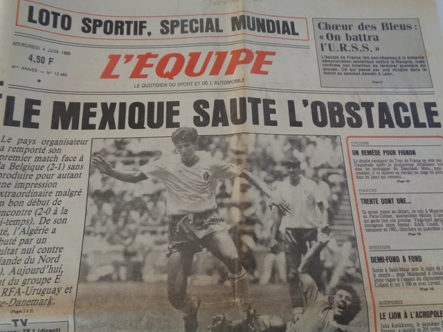 L'ÉQUIPE MAGAZINE Spécial Mexico 86 - France-Brésil, édition Originale De Juin 1986