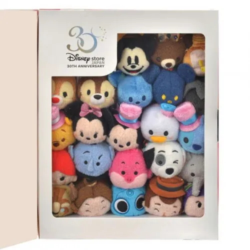 Disney Store Japan 30TH Anniversary Tsum Tsum Plush doll stuffed toy box O505