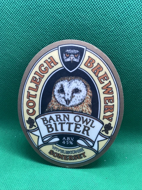Cotleigh Brauerei Scheune Eule bitteres Schild, Pumpenclip, Schriftabzeichen, Pub Mancave