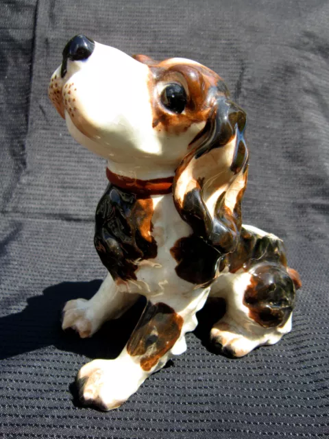 Vintage Ceramic Springer or Cocker Spaniel or Mutt DOG PLANTER Keystone Japan