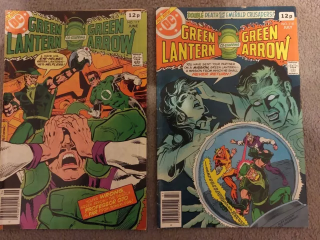 Green Lantern (ft. Green Arrow) #117 & 118. 2 1979 Bronze Age Comic.