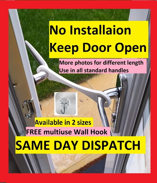 French Door Stay - Open Patio Door Stay Hook - Door Stop - Fresh Air Circulation