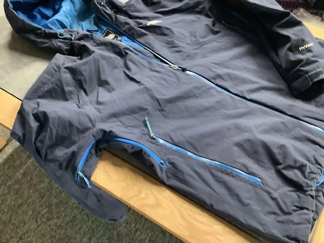 the north face mens hyvent blue rain coat waterproof jacket L with hood 6