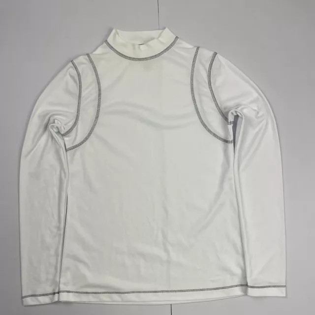 Equestrian Base Layer Top Small 8-10 White Womens Long Sleeve High Neck Horse