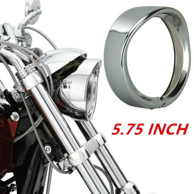 Bikers Choice 5.75" Chrome Headlight Visor Style Trim Ring for Motorcycle XL883