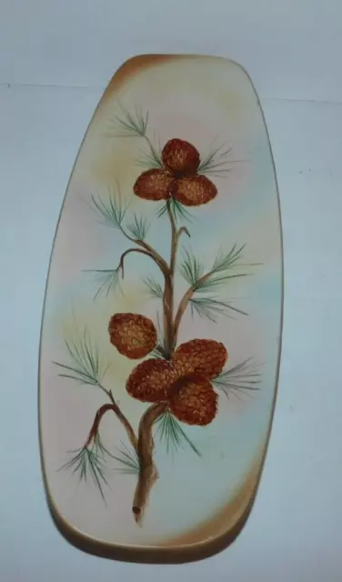 Neat Vintage Holland Mold Bread Platter Tray With Pinecone Design