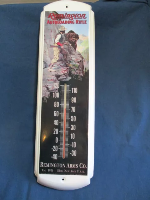 Remington Autoloading Rifle metal thermometer hunting bear Remington Arms Co.