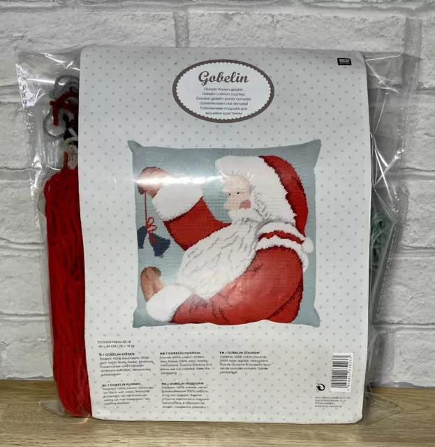 GOBELIN Tapestry Needlepoint Kit Father Christmas Santa Gobelin Cushion Panel