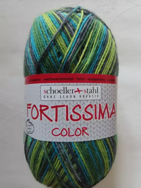 100 g  SOCKENWOLLE / STRUMPFWOLLE  SCHOELLER & STAHL FORTISSIMA COLOR / 4 Fäd.