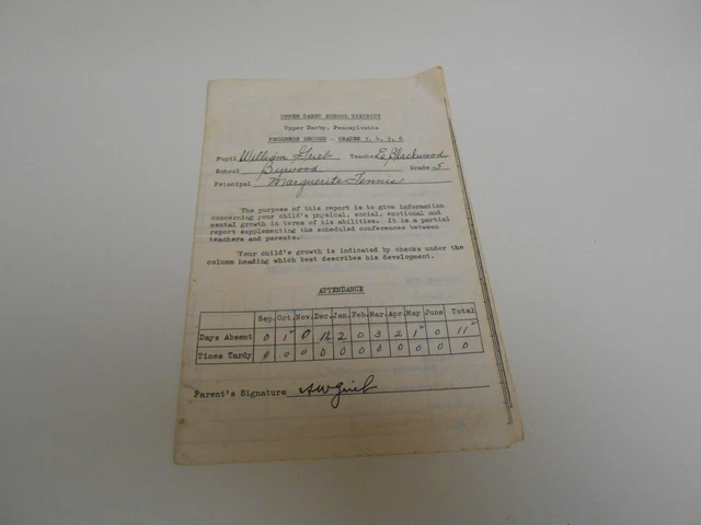 VINTAGE 1942 43 ELEMENTARY Report Card 3Rd Grade North St Paul vintage-1942-43-elementary-report-card-3rd-grade-north-st-paul