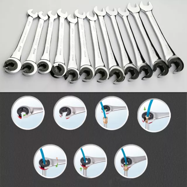 RatchetFix Tubing Wrench Open Ratchet Wrench Spanners Head Car Repair Hand Tools