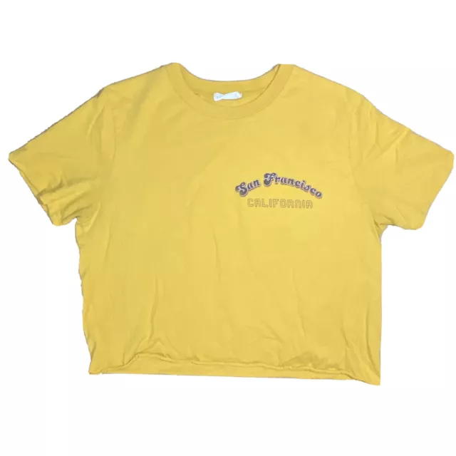 Full Tilt Womens Crop Top Size Medium Yellow San Francisco Juniors T-Shirt