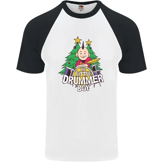Maglietta da baseball Christmas the Little Drummer Boy divertente da uomo S/S