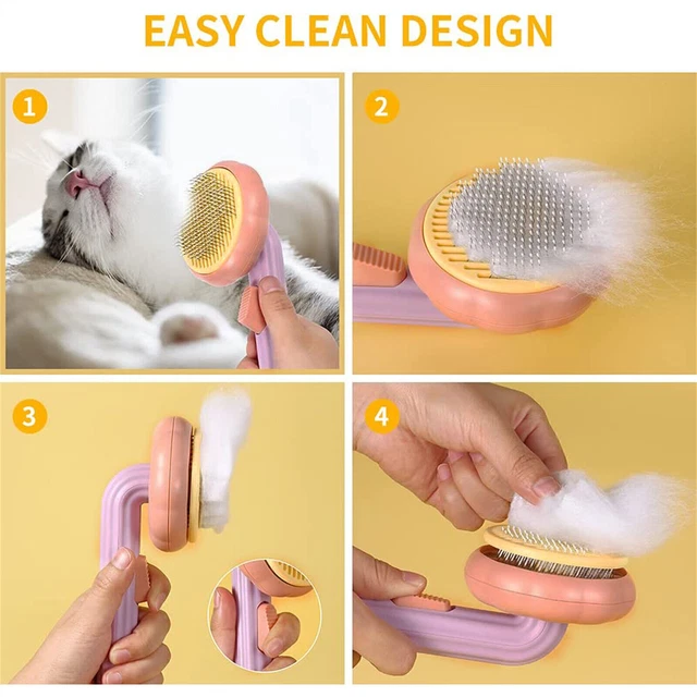 Pet Hair Remover Dog Cat Comb Grooming Massage Deshedding Self Cleaning Brush 7