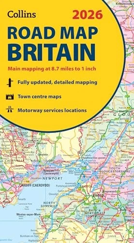 COLLINS MAPS 2026 Collins Road Map Of Britain Folded Map New Shee Collins Maps 2026 Collins Road Map Of.webp
