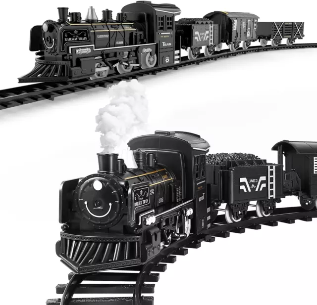 Kinder Elektrischer Zug Set Eisenbahn Schienen Spielzeug mit Dampflokomotive