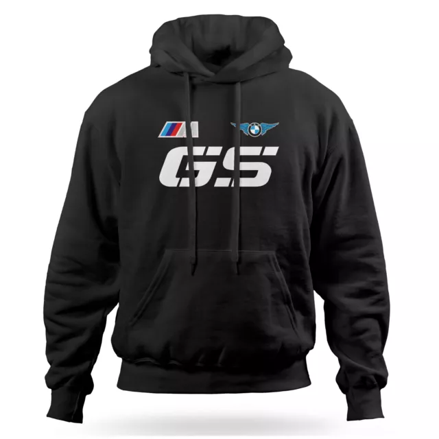 Felpa Maglia con Cappuccio Personalizzata BMW GS Motorrad Nera S M L XL XXL