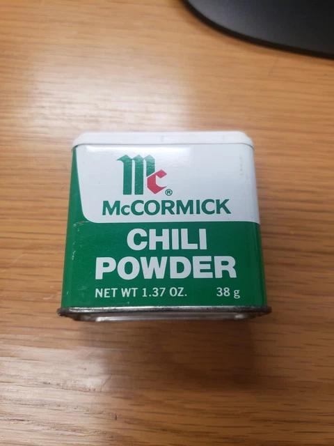 Vintage 60s McCormick Chili Powder Spice Tin EUC