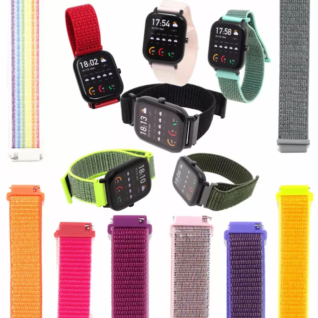 CINTURINO POLSO NYLON SPORT RUN 20mm per Huami AmazFit GTS e GTS2