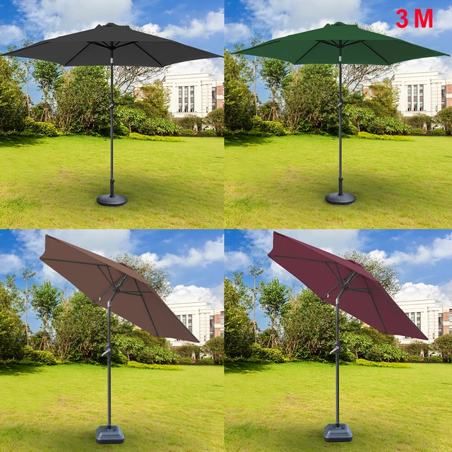 3M SUN SHADE Parasol Garden Patio Umbrella Crank Tilt with Parasol