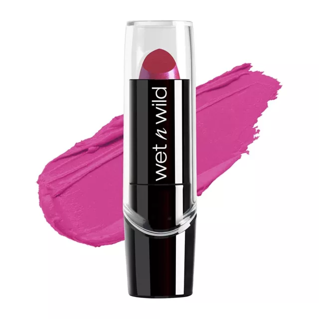 wet n wild Silk Finish Lipstick, Fuchsia with Blue Pearl, Hydrating Lip Color