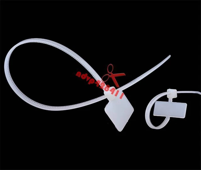 100 pz cravatta di rete etichetta autobloccante nylon marcatore cavo cinghia filo cerniera