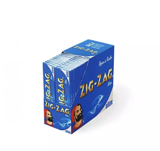 ZIGZAG ZIG ZAG Blue King Size Slim rolling paper. 50 booklets per box.