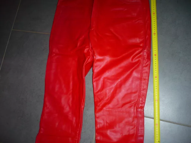 pantalon  vintage 1980  suzuki taille XL neuve tres ancien stock cuir vachette 3