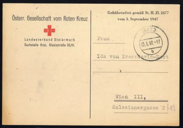 1947, Int.Organisationen,Rotes Kreuz,, Brief - 1717111