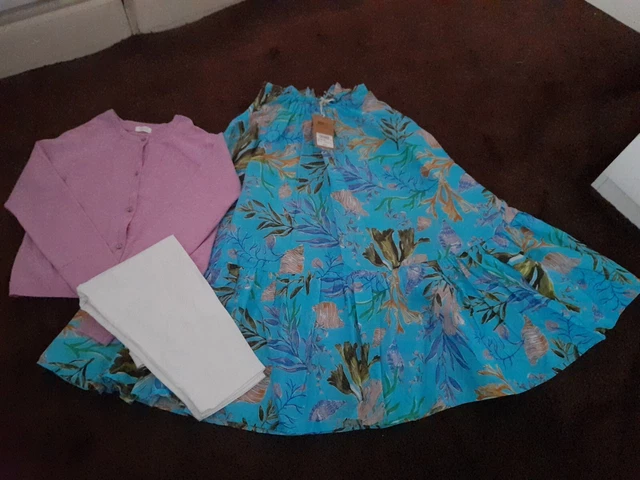 Girls Next Age 9 Years Outfit Set Dress Cardigan Leggings Bundle Excellent...