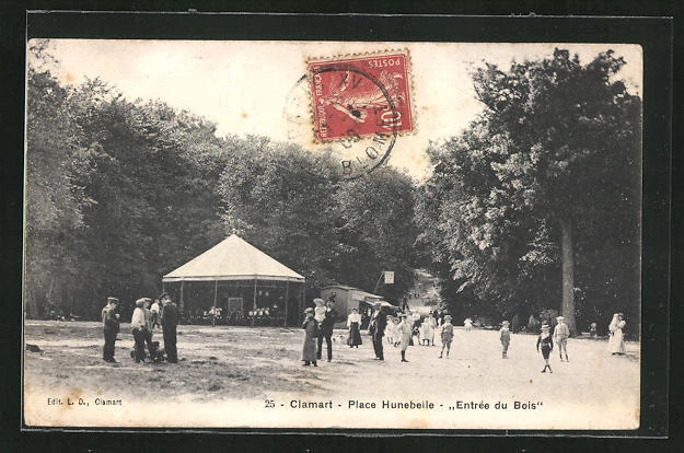 CPA Clamart, Place Hunebeile, Entree du Bois 1908