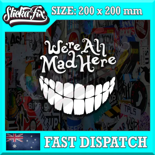 Were All Mad Here 4X4 car vinyl STICKER funny DECAL 4WD Truck Ute