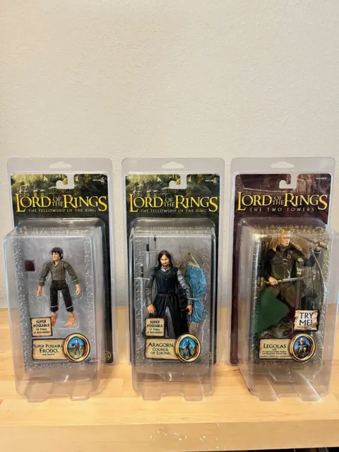 Lord Of The Rings Action Figure Epic Trilogy Lot x3 w/Zolo cases