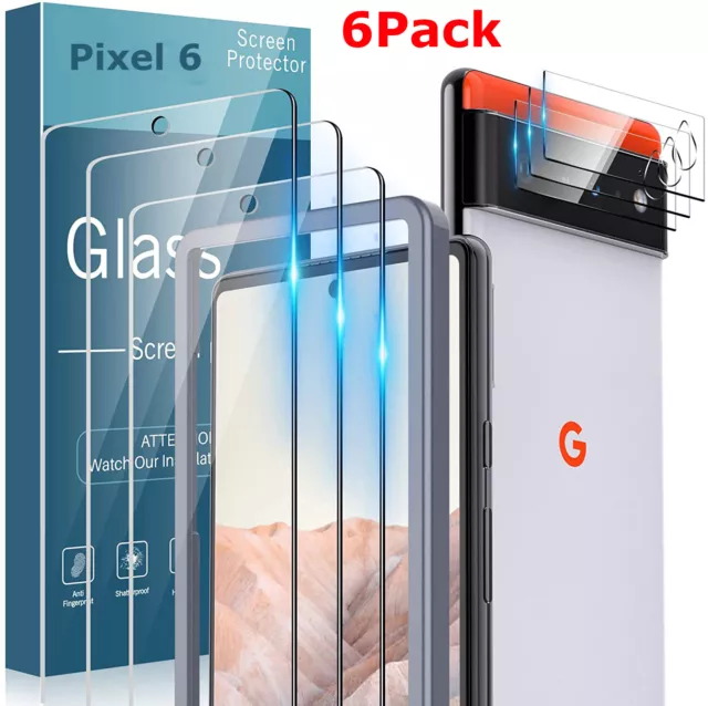 3 Pack For Google Pixel 6 Pro 2021 Tempered Glass Screen Protector Camera Cover