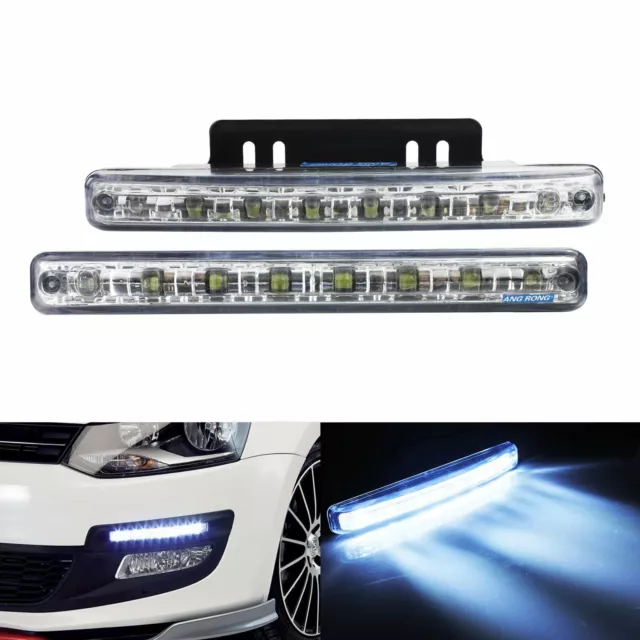 8 LED DRL Feux de jour Avant Phare Diurne Eclairage Lampe Voiture Blanc Xenon